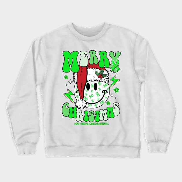 Bone Marrow Donation Awareness - santa hat merry christmas cure Crewneck Sweatshirt by Gost